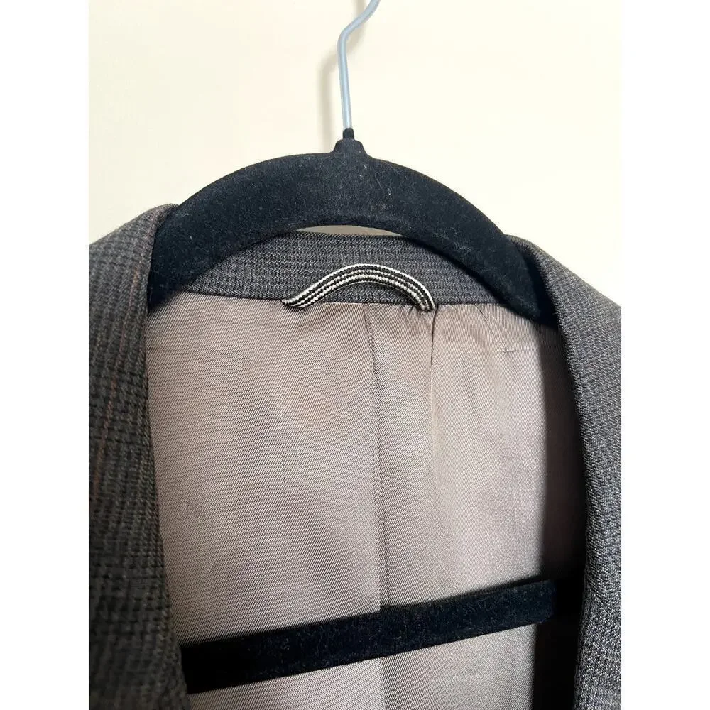 Vintage Christian Dior Monsieur Charcoal Gray Wool Men's Blazer Size 46L
